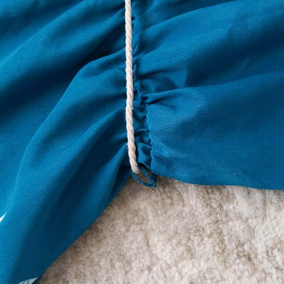 Forever 21 Floral Tassel Tie Semi-Sheer Dress Small Teal - Picture 14 of 16